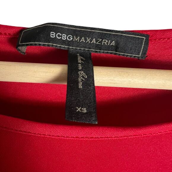 BCBGMaxAzria Red Long Sleeve Mid Length Jersey Dress Size XS - Picture 3 of 7